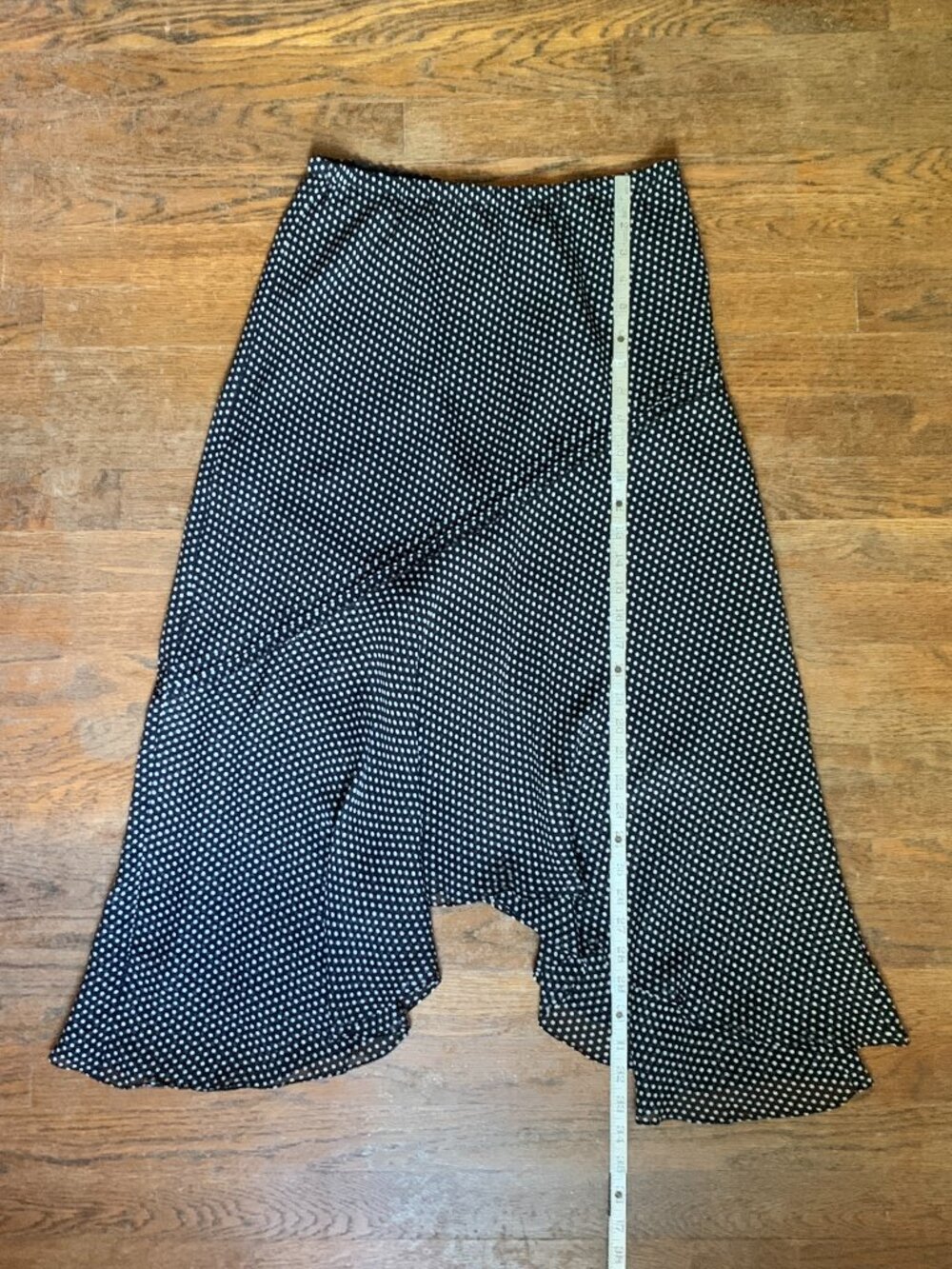 VINTAGE Adrianna Papell Polka Dot Silk Skirt Asymmetrical Size 10 y2k whimsygoth - Picture 8 of 8